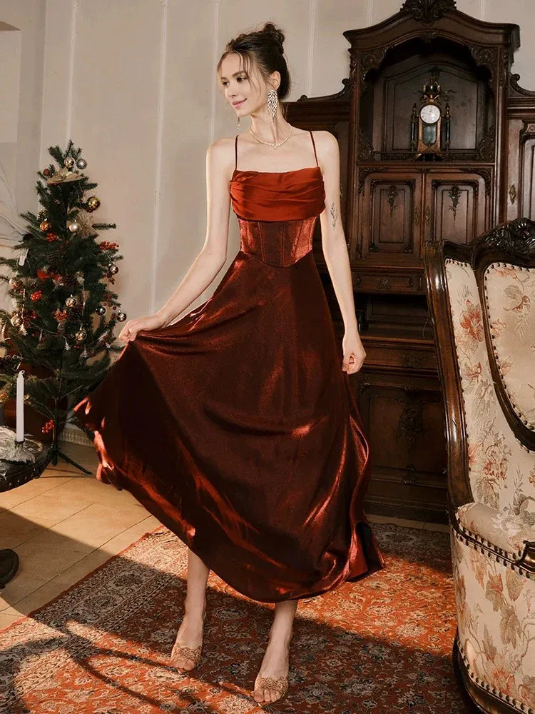 Wholesale Pretty Mermaid Spaghetti Straps Burgundy Long Prom Dresses Party Evening Dress formal wear dresses